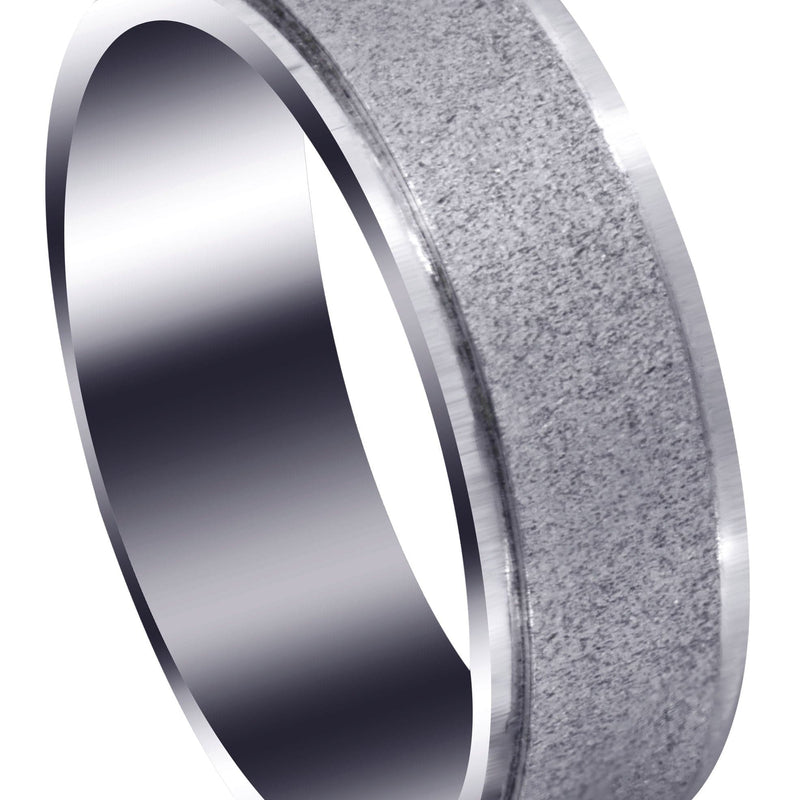 Carved Simple Mens Wedding Band | Wire Matt Finish (Jayden)