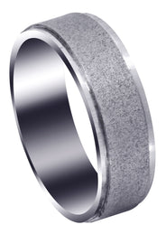 Carved Simple Mens Wedding Band | Wire Matt Finish (Jayden)