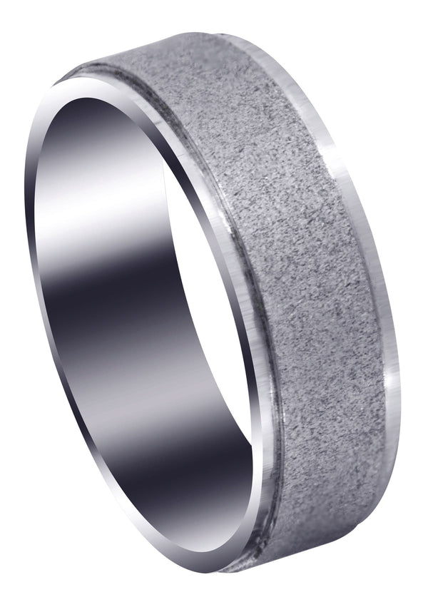 Carved Simple Mens Wedding Band | Wire Matt Finish (Jayden)