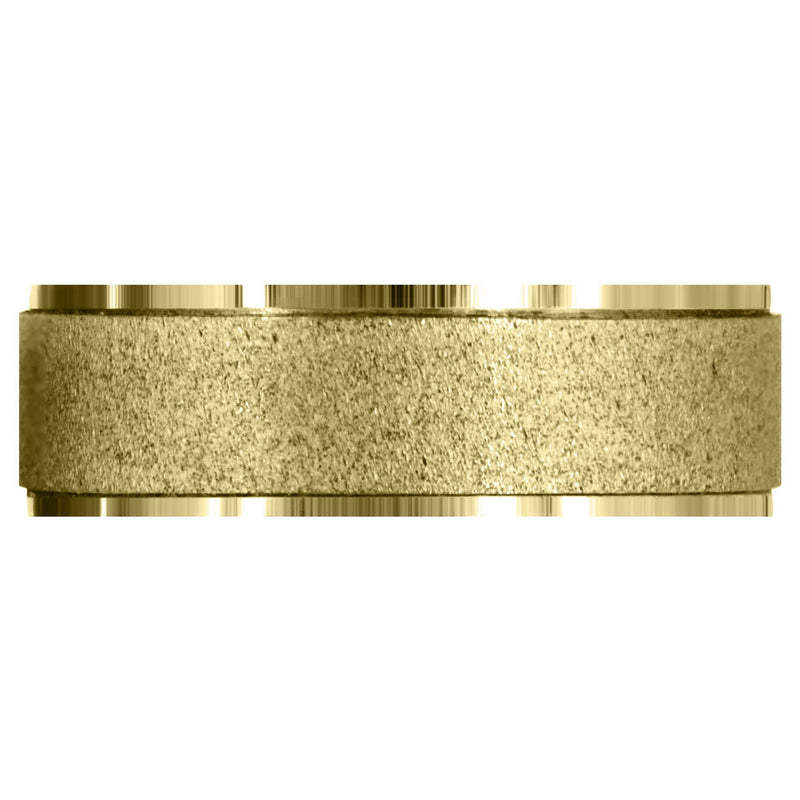 Yellow Gold Carved Simple Mens Wedding Band | Wire Matt Finish (Jayden)