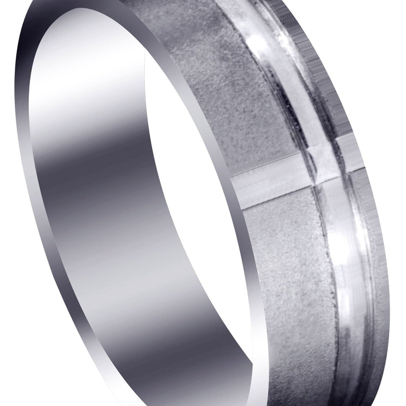 Carved Religious Mens Wedding Band | Stone Finish (David)