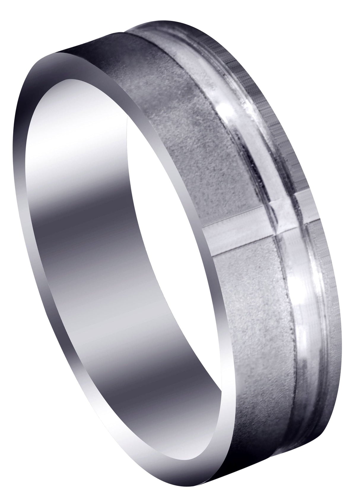 Carved Religious Mens Wedding Band | Stone Finish (David)