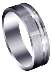Carved Religious Mens Wedding Band | Stone Finish (David)
