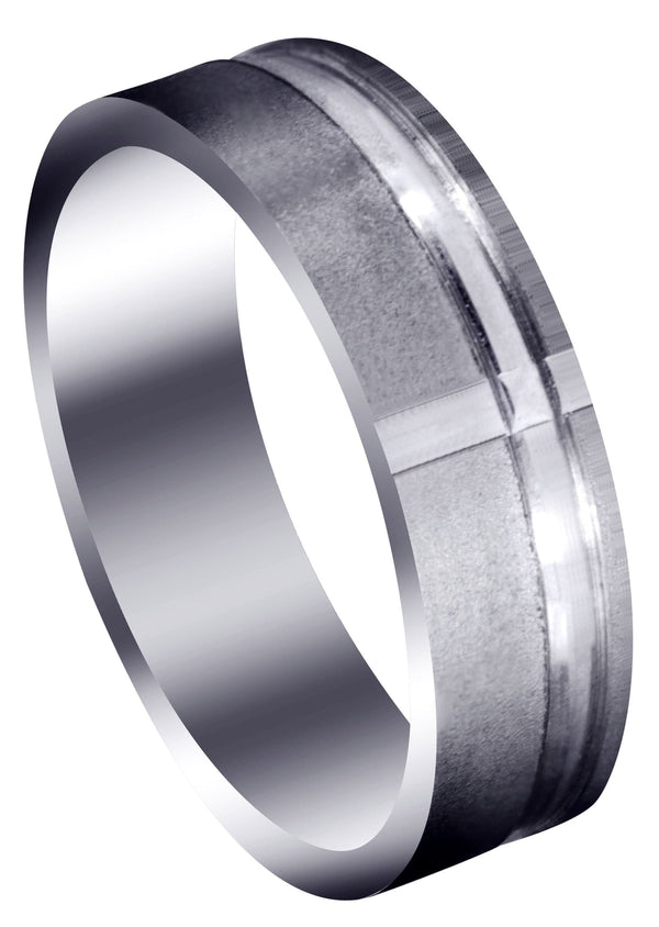 Carved Religious Mens Wedding Band | Stone Finish (David)