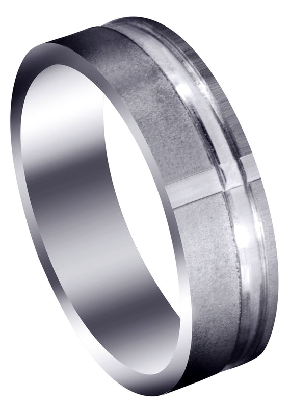 Carved Religious Mens Wedding Band | Stone Finish (David)