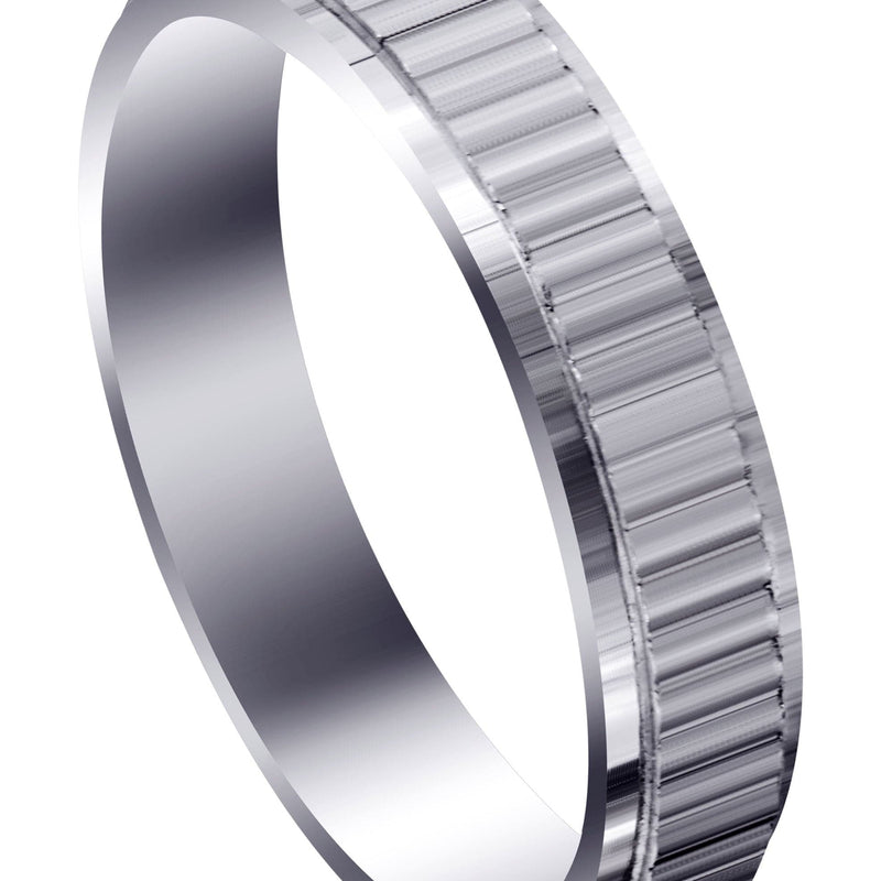 Carved Diamond Cut Mens Wedding Band | Satin Finish (Jackson)