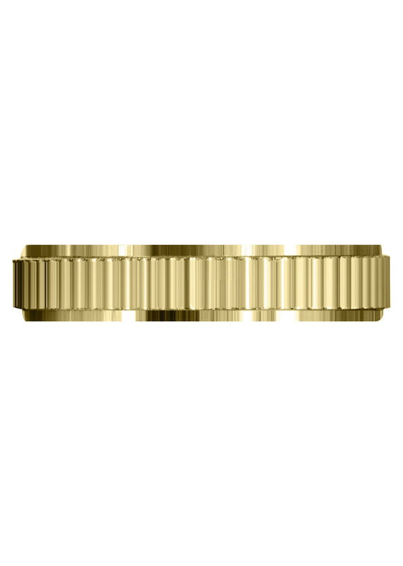 Yellow Gold Carved Diamond Cut Mens Wedding Band | Satin Finish (Jackson)