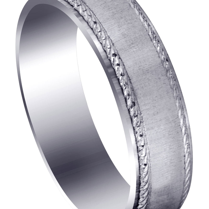 Basic Carved Celtic Mens Wedding Band | Cross Satin Finish (Evan)