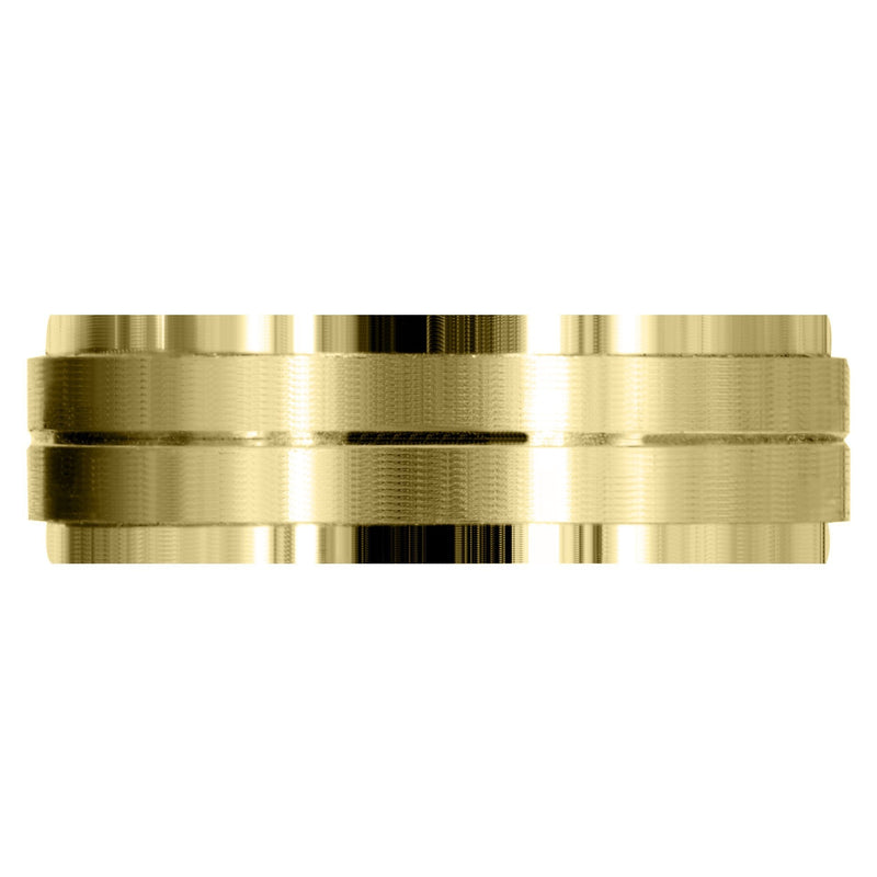 Yellow Gold Basic Carved Celtic Mens Wedding Band | Satin Finish (Lincoln)