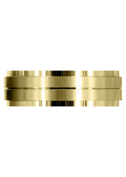 Yellow Gold Basic Carved Celtic Mens Wedding Band | Satin Finish (Lincoln)