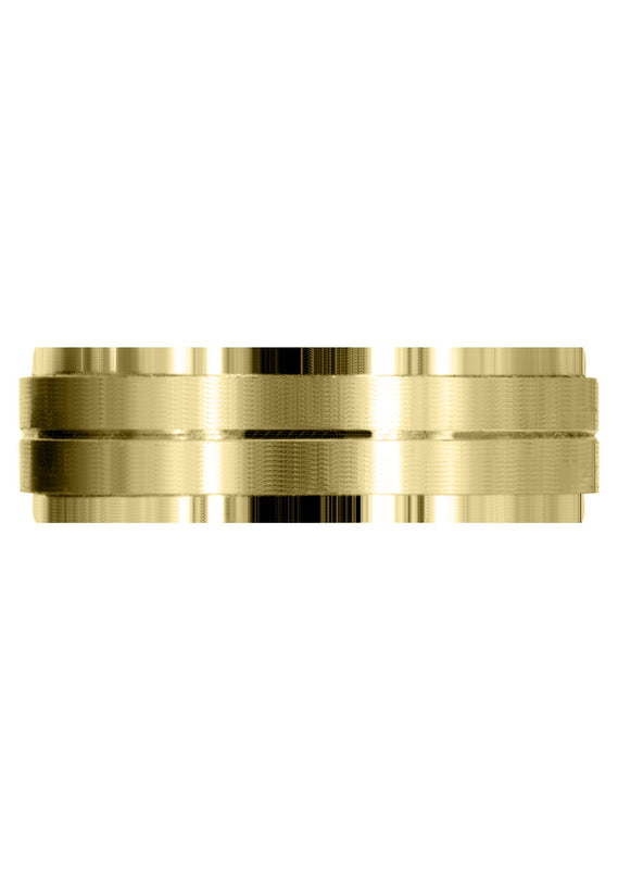 Yellow Gold Basic Carved Celtic Mens Wedding Band | Satin Finish (Lincoln)