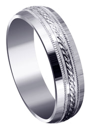 Basic Carved Celtic Mens Wedding Band | Satin Finish (Angel)