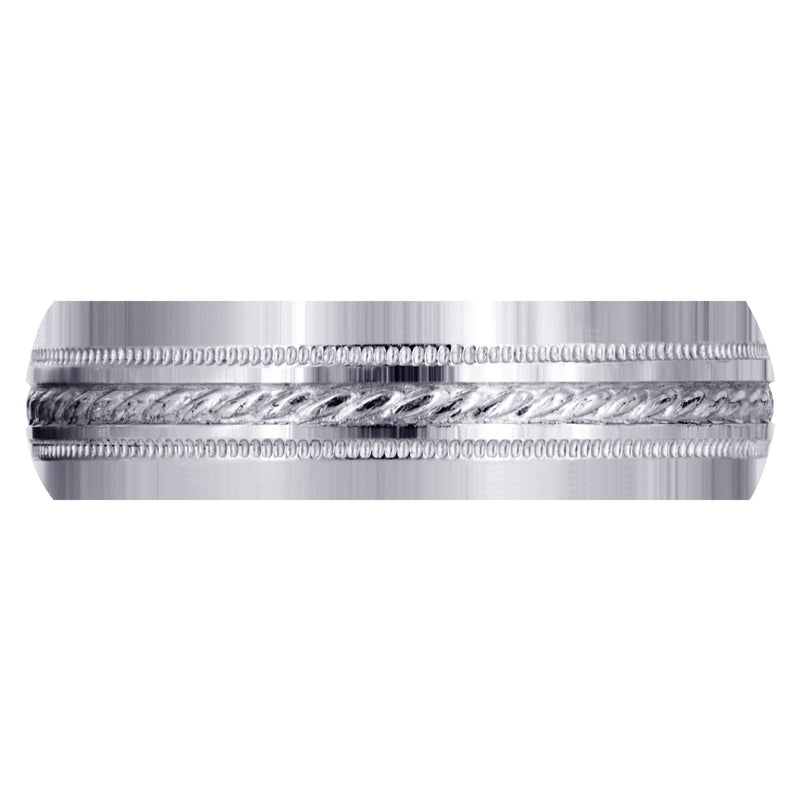 Basic Carved Celtic Mens Wedding Band | Satin Finish (Angel)