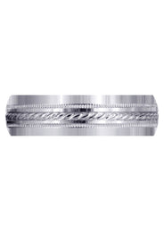 Basic Carved Celtic Mens Wedding Band | Satin Finish (Angel)
