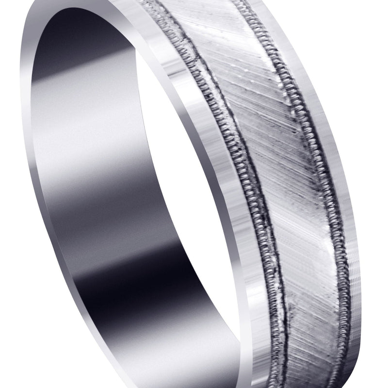 Basic Carved Celtic Mens Wedding Band | Diamond Cut Finish (Nicholas)