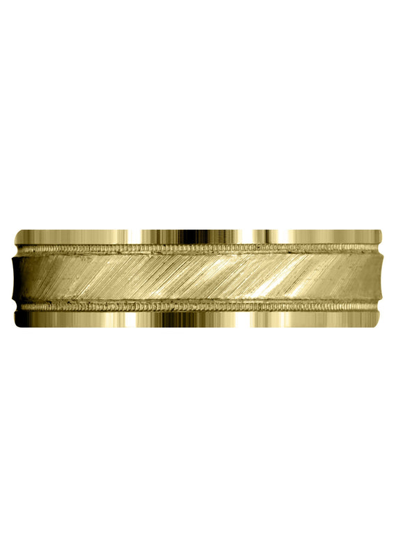 Yellow Gold Basic Carved Celtic Mens Wedding Band | Diamond Cut Finish (Nicholas)