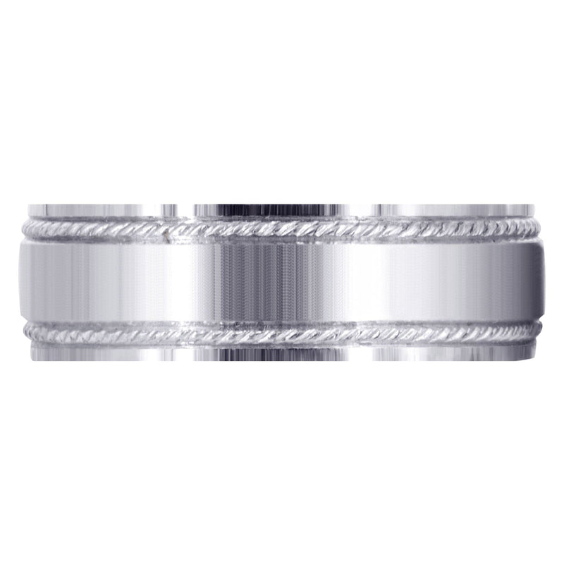 Basic Carved Celtic Mens Wedding Band | Wire Matt Finish (Brayden)