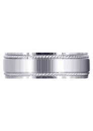 Basic Carved Celtic Mens Wedding Band | Wire Matt Finish (Brayden)