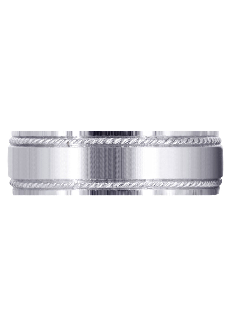 Basic Carved Celtic Mens Wedding Band | Wire Matt Finish (Brayden)
