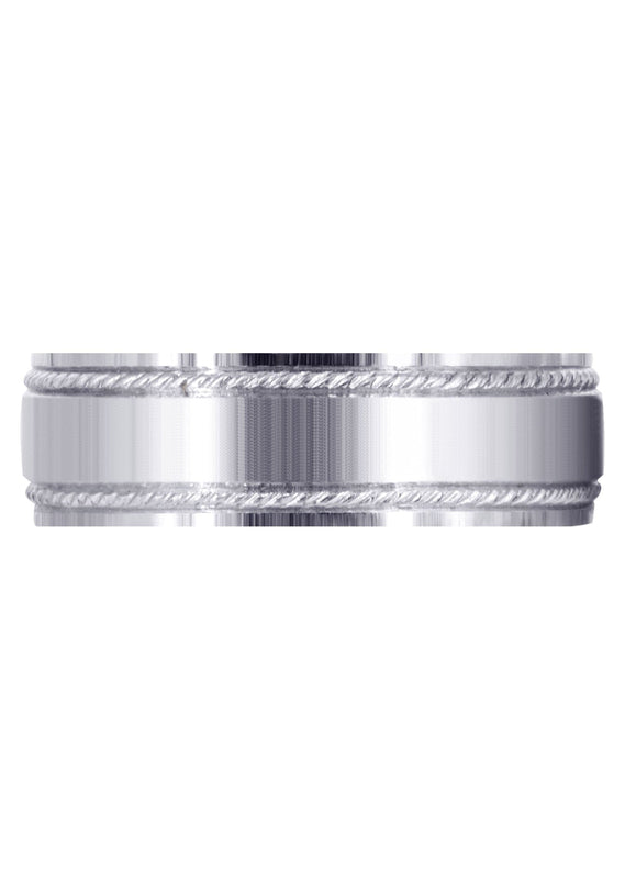 Basic Carved Celtic Mens Wedding Band | Wire Matt Finish (Brayden)