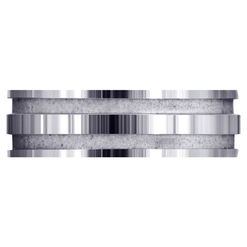 Carved Simple Mens Wedding Band | Sand Blast / High Polish Finish (Lucas)