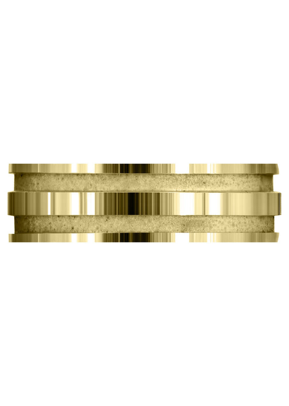 Yellow Gold Carved Simple Mens Wedding Band | Sand Blast / High Polish Finish (Lucas)