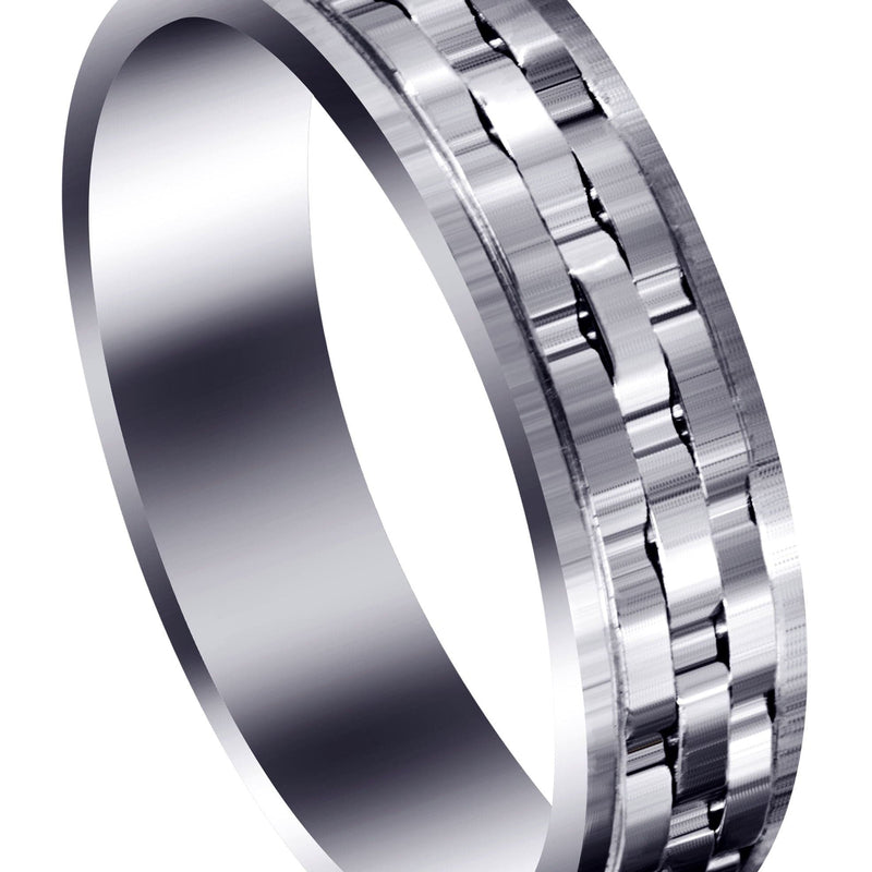 Contemporary Unique Mens Wedding Band | Wire Matt Finish (Daniel)