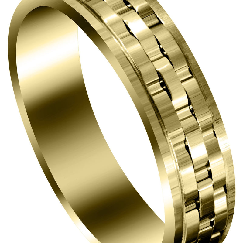 Yellow Gold Contemporary Unique Mens Wedding Band | Wire Matt Finish (Daniel)