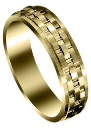 Yellow Gold Contemporary Unique Mens Wedding Band | Wire Matt Finish (Daniel)