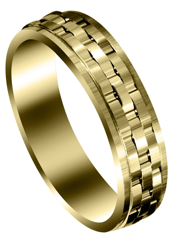 Yellow Gold Contemporary Unique Mens Wedding Band | Wire Matt Finish (Daniel)