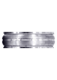 Carved Modern Mens Wedding Band | Satin / Hish Polish Finish (Elijah)