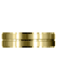 Yellow Gold Carved Simple Mens Wedding Band | Satin Finish (Benjamin)