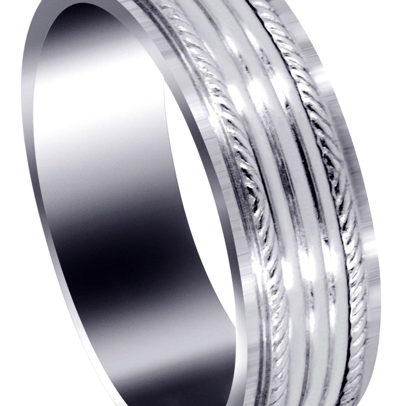 Basic Carved Celtic Mens Wedding Band | High Polish Finish (Colton)