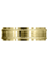 Yellow Gold Basic Carved Celtic Mens Wedding Band | High Polish Finish (Colton)