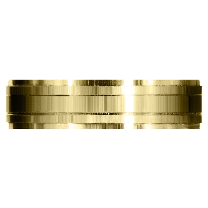 Yellow Gold Basic Carved Celtic Mens Wedding Band | Satin Finish (Caleb)