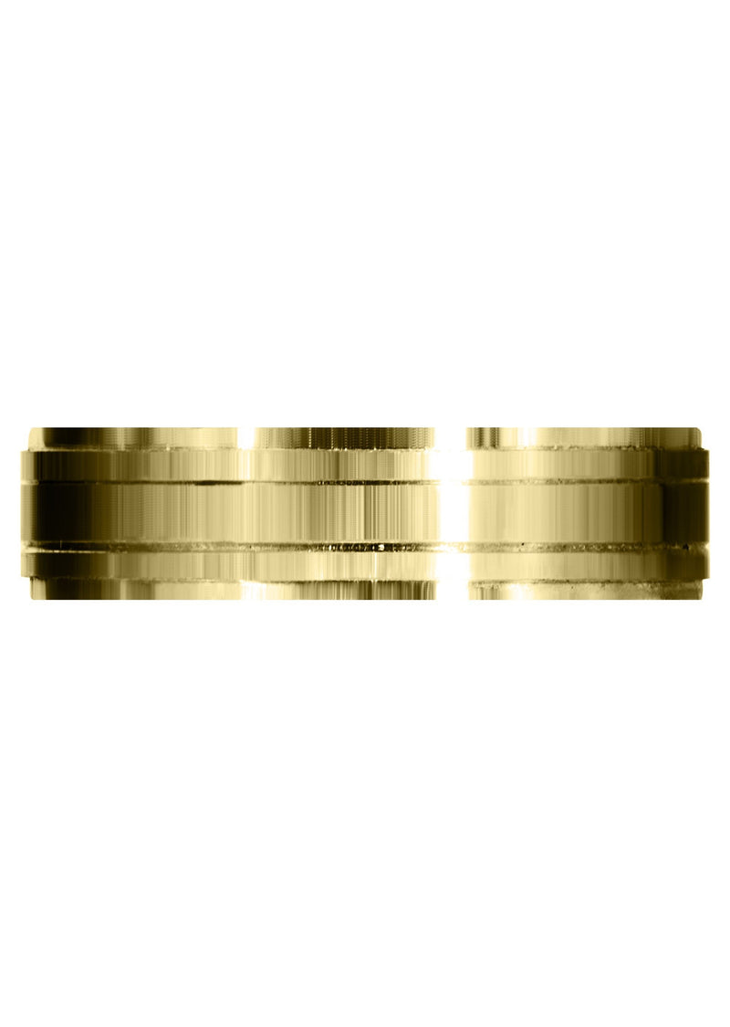 Yellow Gold Basic Carved Celtic Mens Wedding Band | Satin Finish (Caleb)