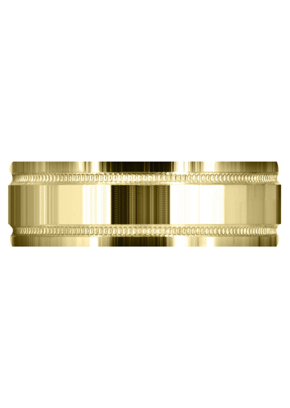 Yellow Gold Carved Simple Mens Wedding Band | High Polish Finish (Michael)
