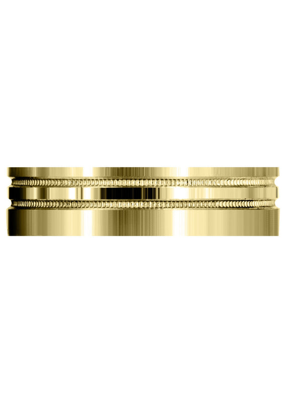 Yellow Gold Carved Simple Mens Engagement Ring | Satin Finish (Alexander)