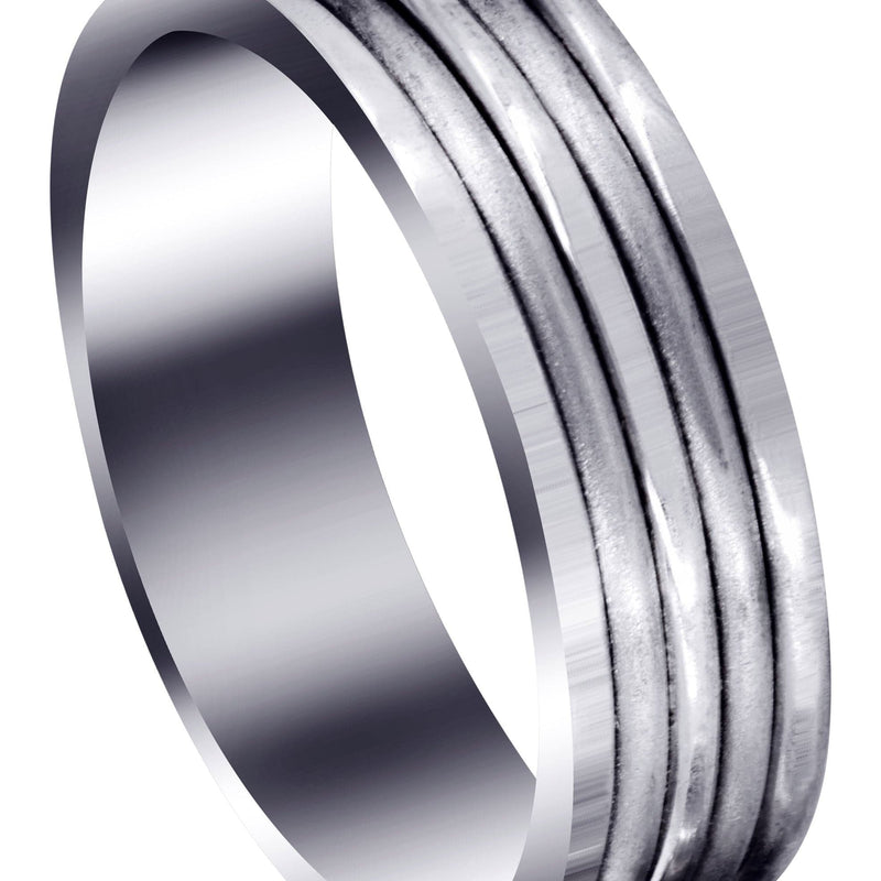 Contemporary Unique Mens Wedding Band | High Polish Finish (Ethan)