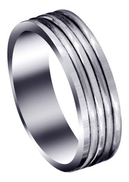 Contemporary Unique Mens Wedding Band | High Polish Finish (Ethan)