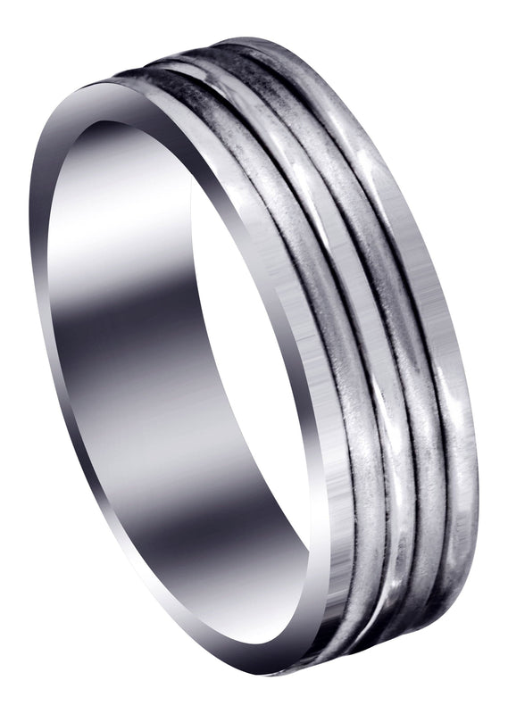 Contemporary Unique Mens Wedding Band | High Polish Finish (Ethan)