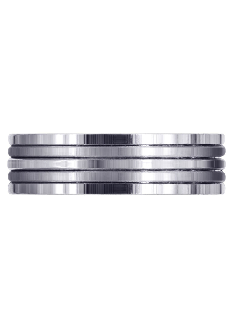 Contemporary Unique Mens Wedding Band | High Polish Finish (Ethan)