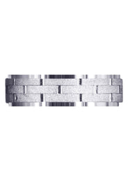 Fancy Carved Contemporary Mens Wedding Band | Stone Finish (William)