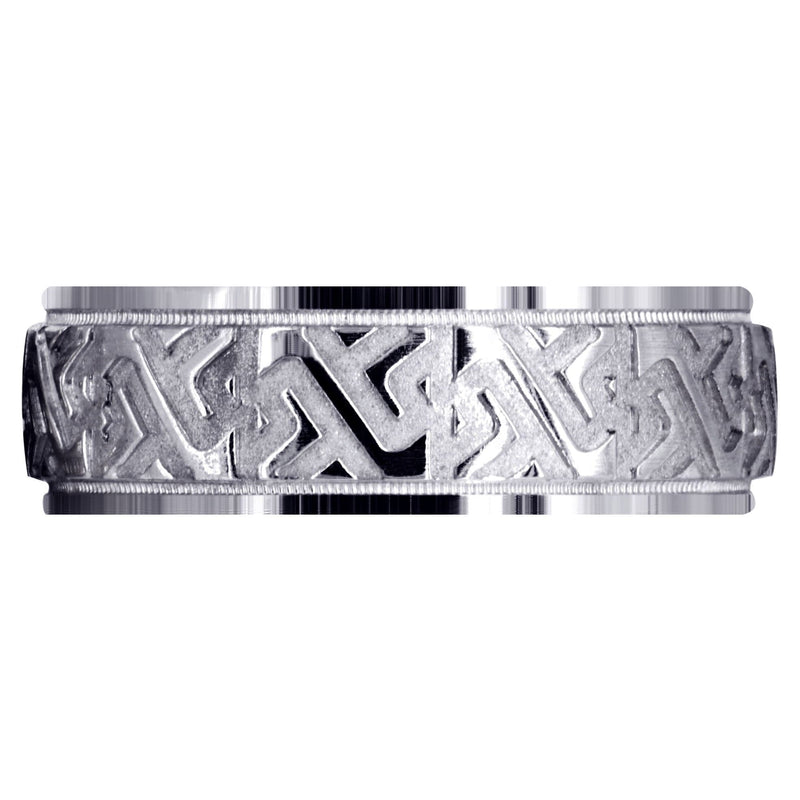 Contemporary Unique Mens Wedding Band | Sand Blast / High Polish Finish (Jacob)