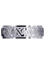 Contemporary Unique Mens Wedding Band | Sand Blast / High Polish Finish (Jacob)