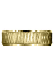 Yellow Gold Fancy Carved Contemporary Mens Wedding Band | Sand Blast / High Polish Finish (Mason)