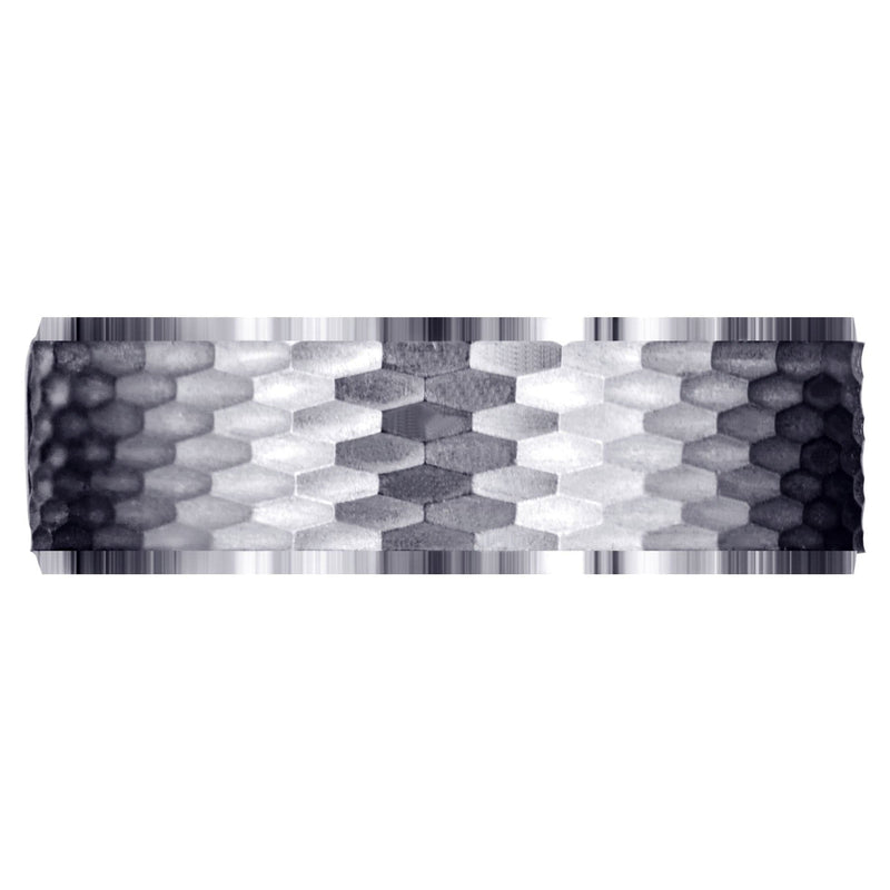 Fancy Carved Contemporary Mens Wedding Band | Satin / High Polish Finish (Owen)