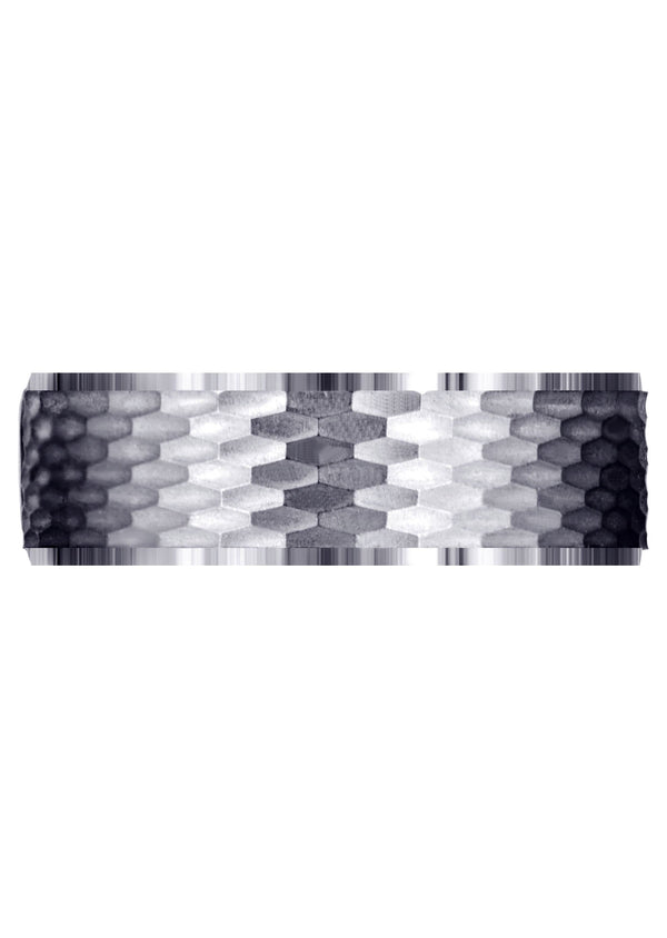 Fancy Carved Contemporary Mens Wedding Band | Satin / High Polish Finish (Owen)