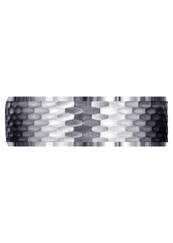 Fancy Carved Contemporary Mens Wedding Band | Satin / High Polish Finish (Owen)