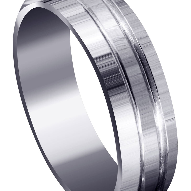 Carved Celtic Mens Engagement Ring | Wire Matt Finish (Wyatt)